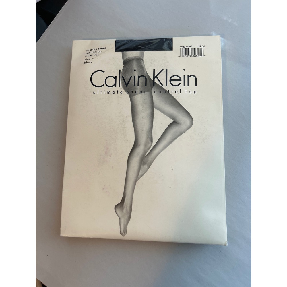 Vintage‎ Calvin Klein Hanes Pantyhose Bundle 4pk Black Control Top Size C  Med - Picture 3 of 5
